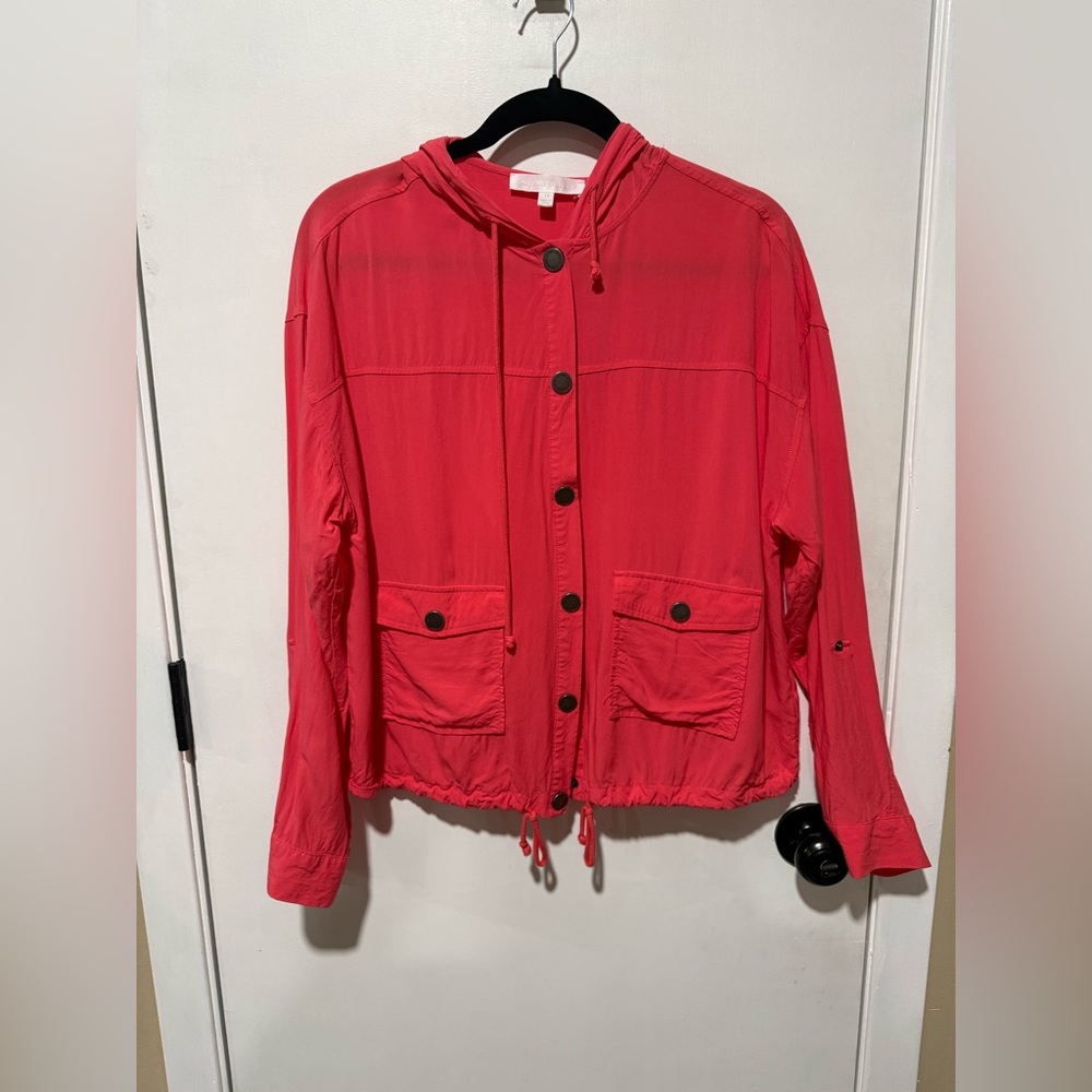 Adyson Parker Coral Utility Hooded Button Jacket-#1277